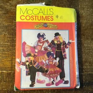 McCalls  Sewing Pattern 9045 Kids Ringling Bros Circus Clown Costume 6-8 UNCUT